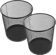 BUGUUYO 2pcs Iron Trash Can Trashcan Bathroom Paper Waste Bin Multi-Function Trash Can Large Capacity Garbage Can Home Supplies Simple Style Garbage Bucket Bedroom Waste Can