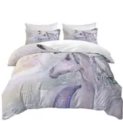 Winter Solstice Dazzling Native American White Horse Quilt Cover