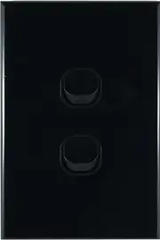 Connected Switchgear GEO 2 Gang Light Switch Black
