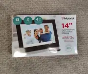 New! Aluratek ADMPF214FB - 14” Digital Photo Frame with 4GB Built-in Memory