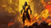 Superheroes scorpion mortal kombat games art Stitched Gaming Mat Desk 3859