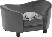 Pet Sofa, Dog Sofa Dog Bed Dog Couch Dog Sofa Grey 69x49x40 cm Plush and Faux Leather