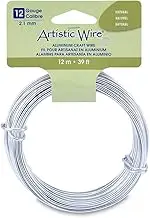 Artistic Wire, Aluminum Craft Wire 12 Gauge Thick, 12 Meter, Natural Aluminum Wire