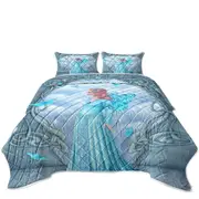 Butterflies and Blue Aquamarine Butterfly Girl Coverlet