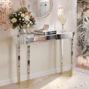 Fin Mirrored Console Table Glam Silver Mirrored Console Entryway Table Living Room