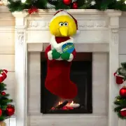 Sesame Street Christmas Stocking Big Bird 3D Plush Santa Kurt Adler Vintage 1999