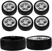 8pcs Car Wheels for DIY Projects Science Experiments Smooth Driving Wheels for Crafts and Learning Activities Black
