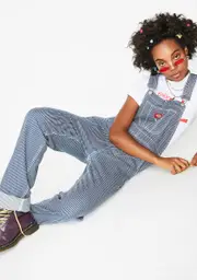 [Dickies Girl] Hickory Stripe Denim Overalls