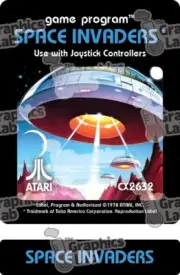 Replacement Game Cartridge Label - Space Invaders for Atari 2600