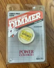 Single-Pole 600W Rotary Push ON/OFF Light Dimmer Switch By Power Controls Corp