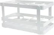 Healeved Elegant Hair Dryer Shelf and Makeup Organizer Set Stylish Desktop Stand for Hair Tools
