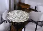 24" Round Agate Stone Top Coffee Table Modern Arts Gemstone Hallway Furniture