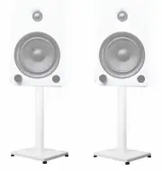 Pair 29” Steel White Stands For Kanto YU5 Bookshelf Speakers