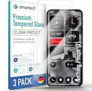 smartect Protective Glass [Pack of 3, Clear] Compatible with Nothing Phone (2), HD Screen Protector, Anti-Scratch, Bubble-Free, 9H Hardness, 0.3 mm Ultra Clear, Ultra Resistant
