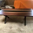 Black Epoxy Resin & Walnut Wood Slab Table Handmade Furniture For Home Decor