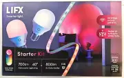 LIFX 60W Equivalent Smart 2-A19 LED Light Bulbs & One 40 in. Strip Light Kit