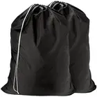 Nylon Laundry Bag - Locking Drawstring Closure and Machine Washable. Black