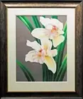 Brian Davis "Cymbidium V" custom framed Airbrush Art Print orchid MAKE OFFER