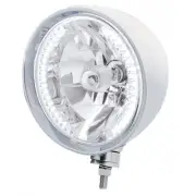 Stainless Steel 7" "REBEL" Headlight with 34 White LED Halogen Bulb