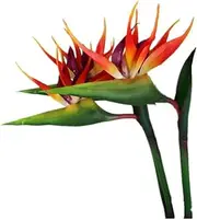 ACEmedia Large Bird of Paradise 32 Inch Permanent Flower,Flower Stem 0.5 Inch,UV Resistant No Fade Flower Part is Made of Soft Rubber PU,Artificial Flower Plants for Home Office 2 Pcs (Orange red)