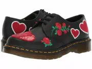NIB Women's Shoes Dr. Martens 1461 sequin Hearts 3 Eye Leather Oxfords 24414001
