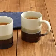 Mug cup Tesigoto 350cc ceramic 4-color divided hanging white, Ameri From Japan