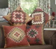 4 Set Jute Kilim Cushion Cover 18" Bohemian Pillow, Village Made Cushion Covers