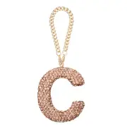 Bling Car Letter Charm Initial C Letter Hanging Ornaments for Bag Champagne