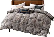 Luxurious Goose Feathers Down Comforter - Thickened Heavyweight Warmth Duvet Insert - Printing Bed Comforters - 800 Fill Power All Season Warm Fluffy Down Comforter with Corner Tabs,Blue-200x230cm