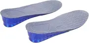 IWOWHERO 1 Pair Height Increasing Full Insole Leg Length Discrepancy Lift Gel Invisible Boosters Height-increasing Shock Absorbing Insoles Lifting Athletic Insoles for Men Blue Flannel