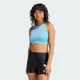 adidas 愛迪達 背心 女款 運動背心 慢跑 三葉草 ESS+ CROP TANK 藍 IR6001