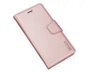 For Apple iPhone 12 Pro Luxury Hanman Leather Wallet Flip Case Cover - Rose Gold