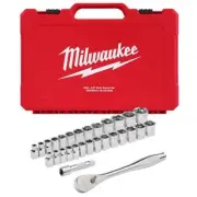Milwaukee 3/8 in. drive Metric and SAE 29 Piece Mechanics Ratchet and Socket Set