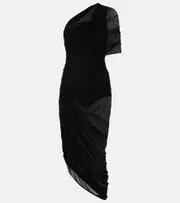 [Magda Butrym] Magda Butrym One-shoulder ruched midi dress AU 12 black