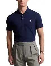 [Polo Ralph Lauren] Custom Slim Fit Stretch Mesh Polo Shirt in Blue