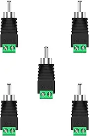 RCA Adapter Connection,tunghey RCA Male Plug to AV Screw Terminal Audio Video Connector Speaker Wire to RCA Adapter (RCA Male)
