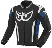 Berik Zakura Motorcycle Leather Jacket, black-white-blue, Size 50 for Men Black White Blue
