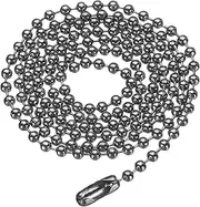 [HARFINGTON] Iron Ball Chain Round Bead Necklace Dog Tag Pull Chains with Connectors Clasps for Men Women Jewelry Making Bracelets Keychain