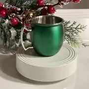 Nora Fleming Faux Green Moscow Mule Mug Stainless Mini Toothpick Holder-NEW