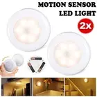 2x Motion Sensor LED Light Cordless Battery Powered Night Light Wall Mount Lamp