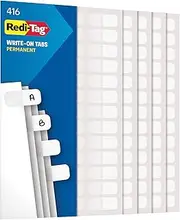 Redi-Tag Write-On Index Tabs, Permanent Adhesive, 7/16 x 1 Inches, Bulk Packed, 416 tabs Per Pack, White (31010)