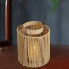 Woven Lantern Rustic Tea Light Candle Holder Aesthetic Handcraft Paper Rope for