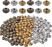150pcs Mixed Alloy Spacer Beads Antique Spacer Beads for DIY Necklace Bracelets,3 Colors