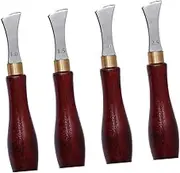 OHPHCALL 1PC Fan Shape Leather Creasing Tool with Round Handle Press Line Tool for Home Leather Crafting Durable and Practical