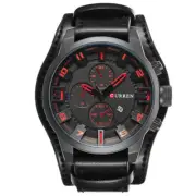 Mens Watches Military Sports Watch Quartz Day/Date Casual Leather Wrist Watch