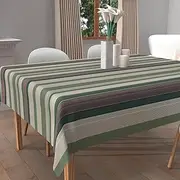 Bayaderes Square Stain-Resistant Printed Tablecloth 180 x 180 cm Khaki