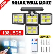 4 Head Solar Motion Sensor Light Outdoor Security Flood Lamp Solar Wall Lights