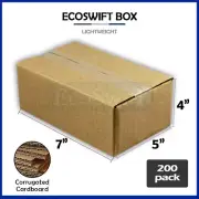 200 7x5x4 EcoSwift Cardboard Packing Moving Shipping Boxes Corrugated Box Carton