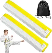 [GZqiancang] Pack of 2 Karate Belts, 200 cm Judo Belt with 1 Black Drawstring Bag for Daily Training, Competition, Judo, Karate, Taekwondo, Jujitsu