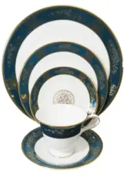 AGINCOURT BLUE by Wedgwood 5 Piece Place Setting NEW NEVER USED made in England